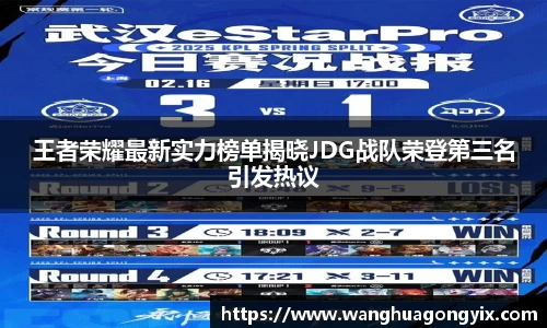 王者荣耀最新实力榜单揭晓JDG战队荣登第三名引发热议