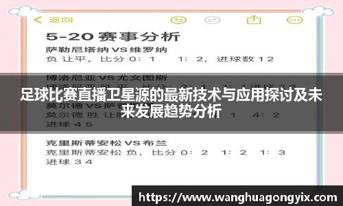足球比赛直播卫星源的最新技术与应用探讨及未来发展趋势分析